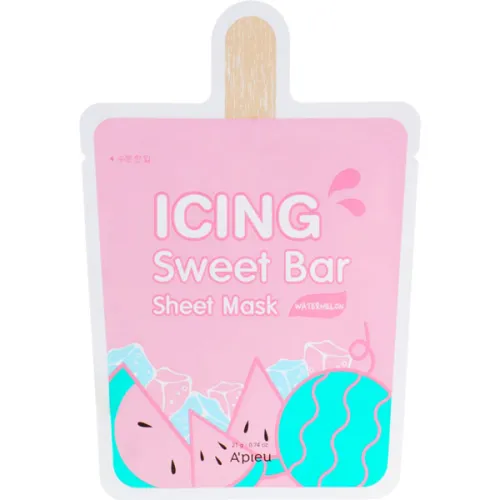 Тканинна маска для обличчя «морозиво-кавун» A’pieu Icing Sweet Bar Sheet Mask Watermelon, 21 г.