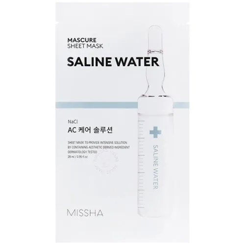 Зволожуюча тканинна маска для обличчя Missha Mascure AC Care Solution Sheet Mask Saline Water з екстрактом солоної води, 28