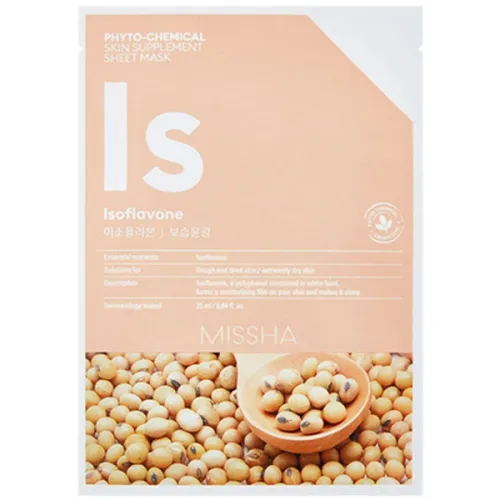 Тканинна маска для сухої шкіри обличчя Missha Phytochemical Skin Supplement Sheet Mask Isoflavone/Deep Moisture, 25 мл.