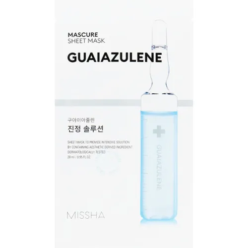 Заспокійлива тканинна маска для обличчя Missha Mascure Calming Solution Sheet Mask Guaiazulene, 28 мл.