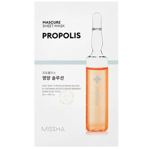 Тканинна маска для обличчя Missha Mascure Nutrition Solution Sheet Mask Propolis з прополісом, 28 мл.