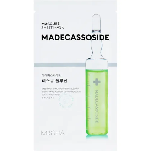Тканинна маска для обличчя Missha Mascure Rescue Solution Sheet Mask Madecassoside з мадекасосидом, 28 мл.