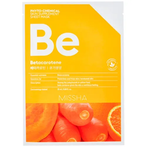 Тканевая маска для питания и омоложения кожи лица Missha Phytochemical Skin Supplement Sheet Mask Betacarotene/Nourishing