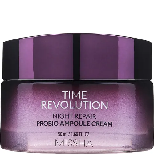 Ночной омолаживающий крем для лица Missha Time Revolution Night Repair Probio Ampoule Cream с пробиотиками, 50 мл.