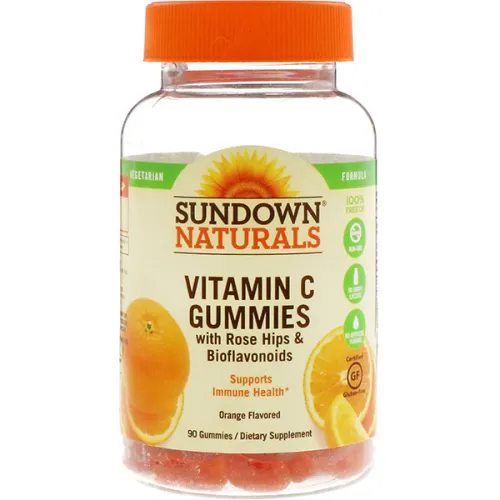 Жевательный витамин Sundown Naturals Vitamin C Gummies С с шиповником и биофлавоноидами, апельсиновый вкус
