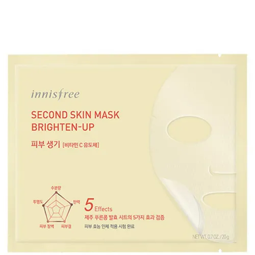 Осветляющая маска для лица «вторая кожа» Innisfree Second Skin Mask Brighten-Up, 20 г.