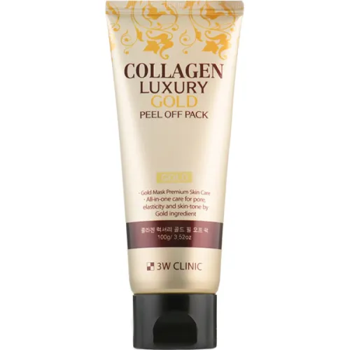 Маска-пленка 3W Clinic Collagen Luxury Gold Peel Off Pack с коллагеном и золотом, 100 г.