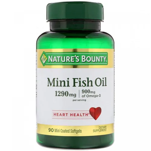 Рыбий жир в миникапсулах без запаха Nature’s Bounty Odor-Lees Mini Fish Oil 1290 mg + 900 mg, 1290 мг. + 900 мг.