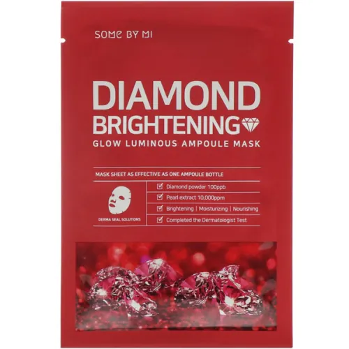 Зволожуюча маска для обличчя Some By Mi Diamond Brightening Calming Glow Luminous Ampoule Mask з перлинною пудрою, 25 г.