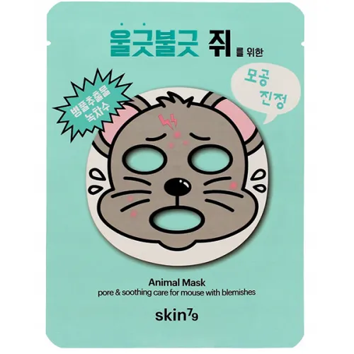 Протизапальна тканинна маска для обличчя «мишка» Skin79 Animal Mask Mouse with Blemishes, 23 г