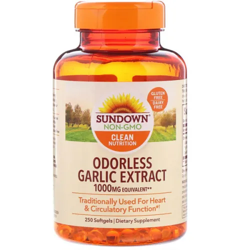 Экстракт чеснока без запаха Sundown Naturals Odor-Less Garlic Extract 1000 mg, 1000 мг.