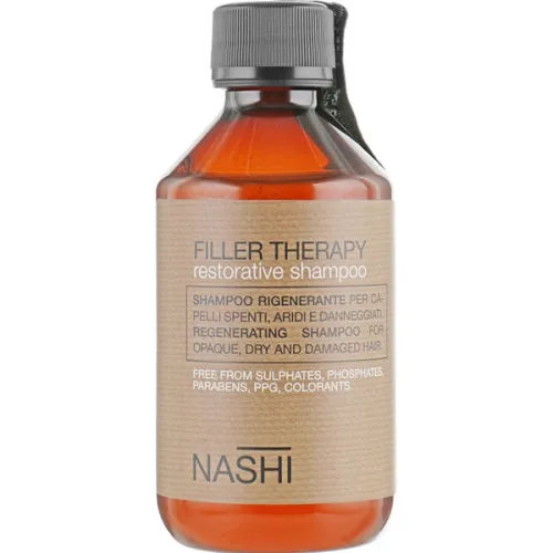 Восстанавливающий шампунь для волос «филлеротерапия» Nashi Argan Filler Therapy Restorative Shampoo, 250 мл.
