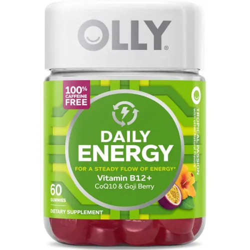 Жевательный комплекс для энергии OLLY Daily Energy Vitamin Caffeine Free With B12 Gummies с B12 + CoQ10 и ягодами годжи