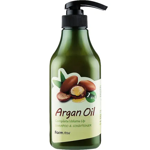 Шампунь-кондиционер для волос FarmStay Argan Oil Complete Volume Up Shampoo & Conditioner с aргановым маслом, 530 мл.