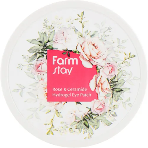 Гідрогелеві патчі для очей FarmStay Rose & Ceramide Hydrogel Eye Patch з екстрактом троянди і керамідами