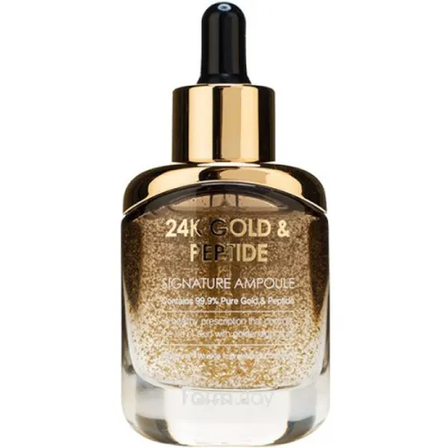 Ампульна сироватка для обличчя FarmStay 24K Gold & Peptide Signature Ampoule з 24-каратним золотом і пептидами, 35 мл.