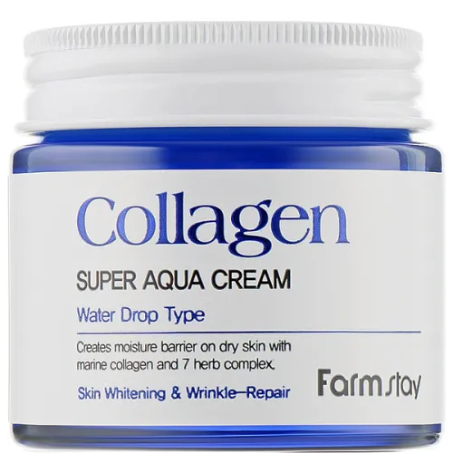 Увлажняющий крем для лица FarmStay Collagen Super Aqua Cream с коллагеном, 80 мл.