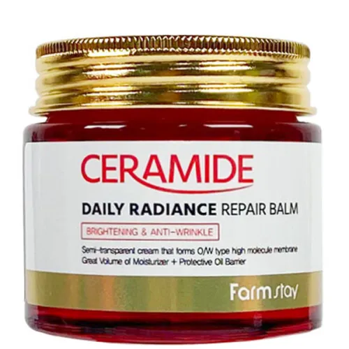 Интенсивный увлажняющий крем-бальзам для лица FarmStay Ceramide Daily Radiance Repair Balm с керамидами, 80 г.