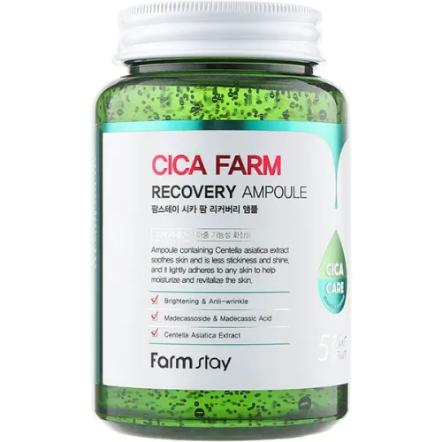 Відновлююча ампульна сироватка для обличчя FarmStay Cica Farm Recovery Ampoule з центеллою, 250 мл.