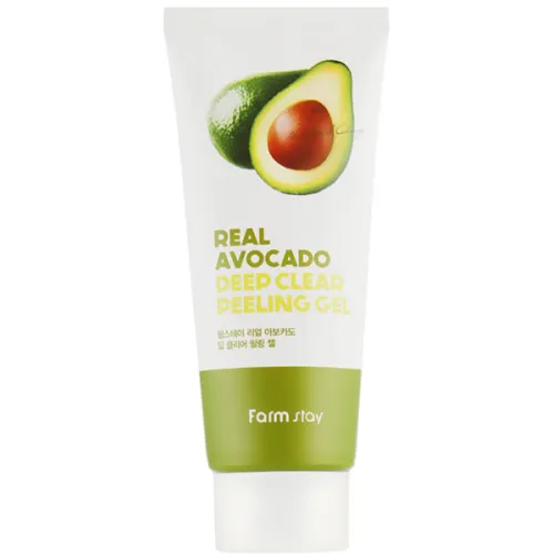 Глубоко очищающий пилинг-гель для лица FarmStay Real Avocado Deep Clear Peeling Gel с экстрактом авокадо, 100 мл.