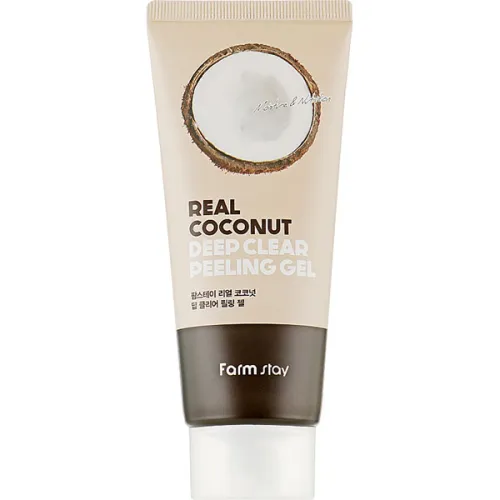 Глибоко очищаючий пілінг-гель для обличчя FarmStay Real Coconut Deep Clear Peeling Gel з екстрактом кокоса, 100 мл.