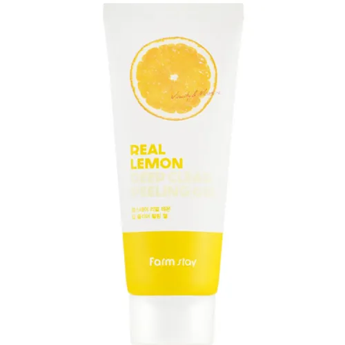 Глубоко очищающий пилинг-гель для лица FarmStay Real Lemon Deep Clear Peeling Gel с экстрактом лимона, 100 мл.