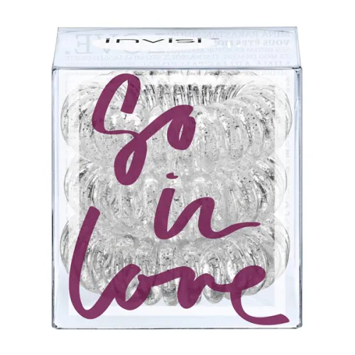 Резинка-браслет для волосся «прозорий-металік» Invisibobble So In Love Sparkling Clear