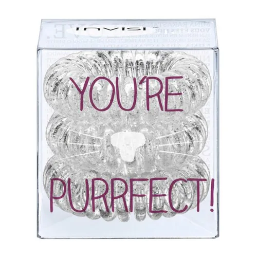 Резинка-браслет для волосся «прозорий-металік» Invisibobble You`re Purrfect Sparkling Clear