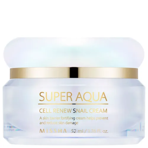 Регенерирующий крем для лица Missha Super Aqua Cell Renew Snail Cream с муцином улитки, 52 мл.