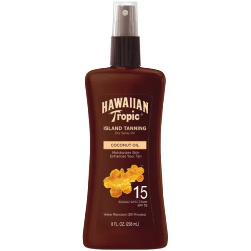Олія-спрей для засмаги «кокосова олія» Hawaiian Tropic Island Tanning Coconut Oil Dry Spray Oil SPF15, 236 мл.