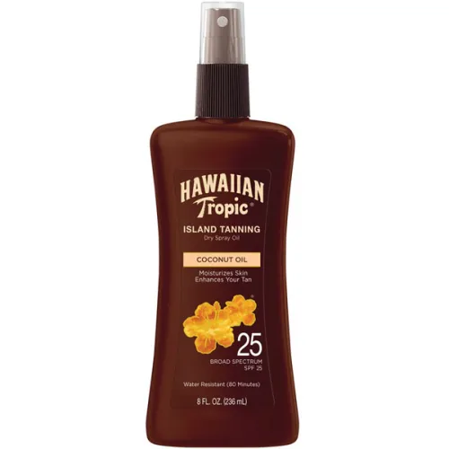 Масло-спрей для загара «кокосовое масло» Hawaiian Tropic Island Tanning Coconut Oil Dry Spray Oil SPF25, 236 мл.