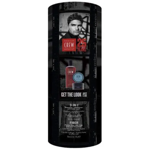 Подарунковий набір для чоловіків American Crew Get The Look 3-In-1 Shampoo & Fiber Gift Set, 250 мл. + 85 г.