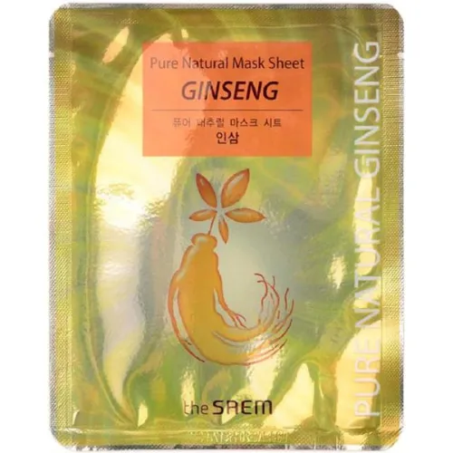 Тканинна маска для обличчя The Saem Pure Natural Mask Sheet Ginseng з екстрактом женьшеня, 20 г.