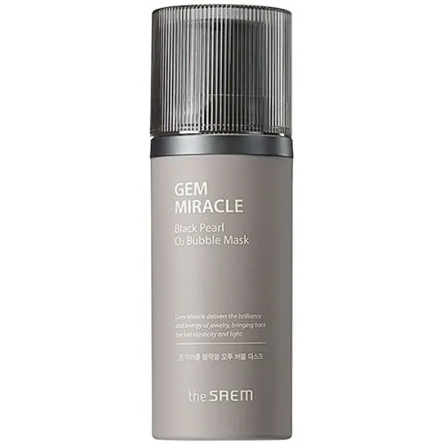 Кислородная маска для лица The Saem Gem Miracle Black Pearl O2 Bubble Mask с экстрактом черного жемчуга, 105 г.