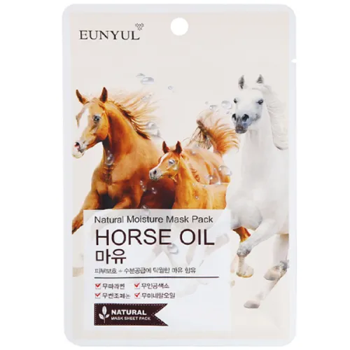 Тканинна маска для обличчя Eunyul Natural Moisture Mask Pack Horse Oil з кінським маслом, 25 мл.