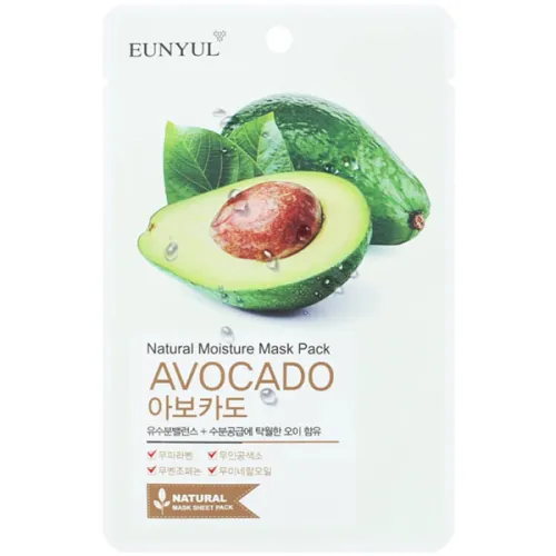 Тканинна маска для обличчя Eunyul Natural Moisture Mask Pack Avocado з екстрактом авокадо, 22 г.