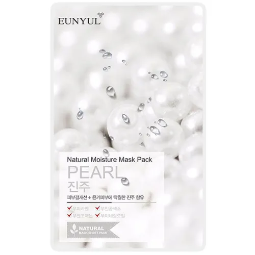 Тканинна маска для обличчя Eunyul Natural Moisture Mask Pack Pearl з екстрактом перлів, 25 мл.