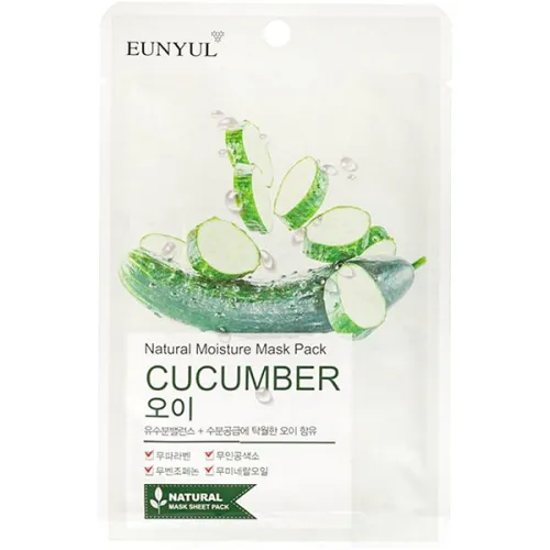 Тканевая маска для лица Eunyul Natural Moisture Mask Pack Cucumber с экстрактом огурца, 25 мл.
