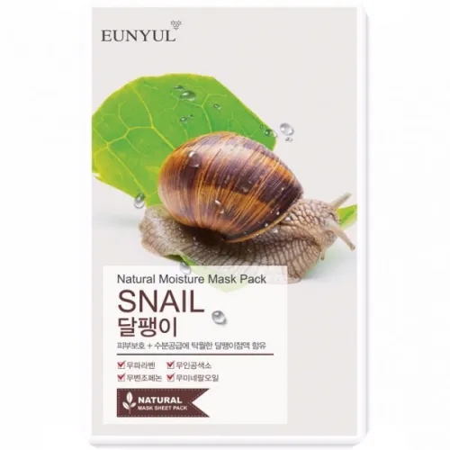 Тканинна маска для обличчя Eunyul Natural Moisture Mask Pack Snail з муцином равлика, 25 мл.