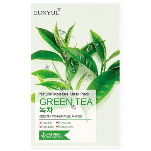 Тканевая маска для лица Eunyul Natural Moisture Mask Pack Green Tea с экстрактом зеленого чая, 25 мл.