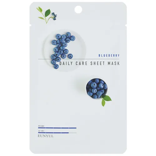 Тканинна маска для обличчя Eunyul Daily Care Mask Sheet Blueberry з екстрактом чорниці, 22 г.