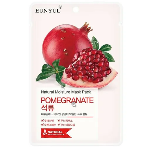 Тканинна маска для обличчя Eunyul Natural Moisture Mask Pack Pomegranate з екстрактом гранату, 22 мл.