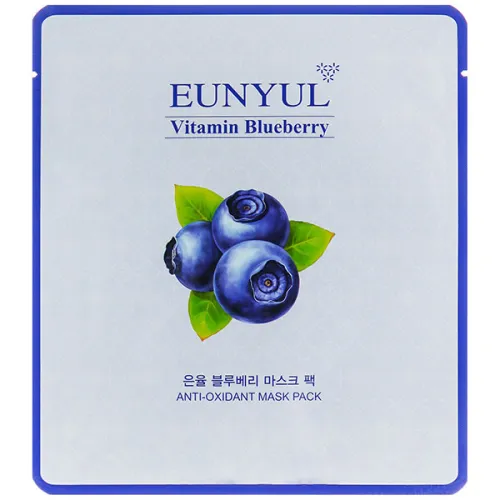 Тканинна маска для обличчя Eunyul Blueberry Mask Pack з екстрактом чорниці, 30 мл.