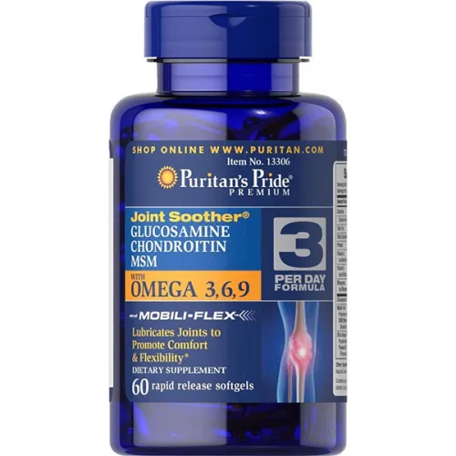 Комплекс для восстановления суставов и связок Puritan’s Pride Glucosamine Chondroitin & MSM With Omega 3 6 9