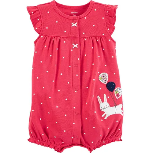 Песочник (ромпер) Carter’s Bunny Snap-Up Romper с кроликом в красном цвете
