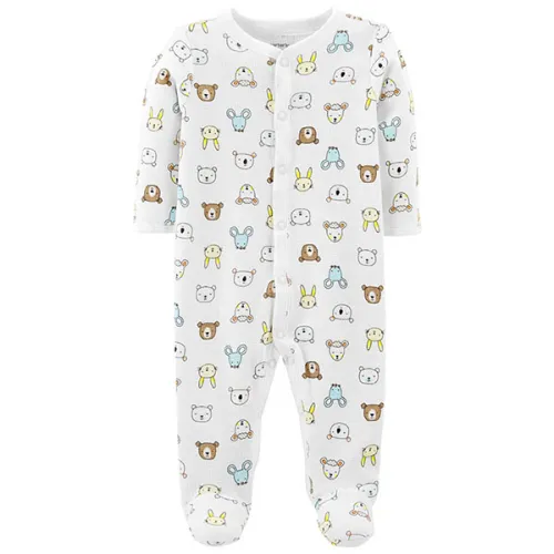 Белый человечек Carter’s Animal Snap-Up Thermal Sleep & Play с принтом животных