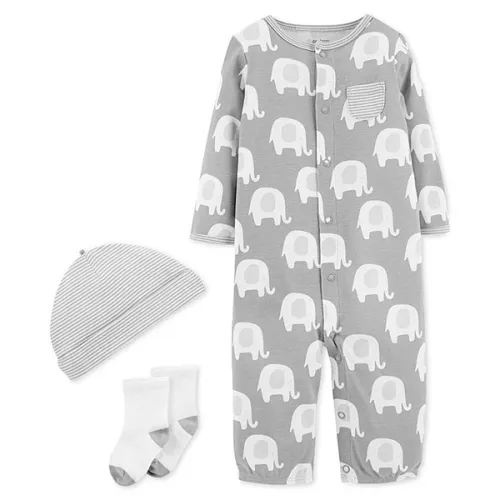 Человечек-трансформер для сна и бодрствования, шапочка и носочки Carter’s Babysoft Converter Gown Set