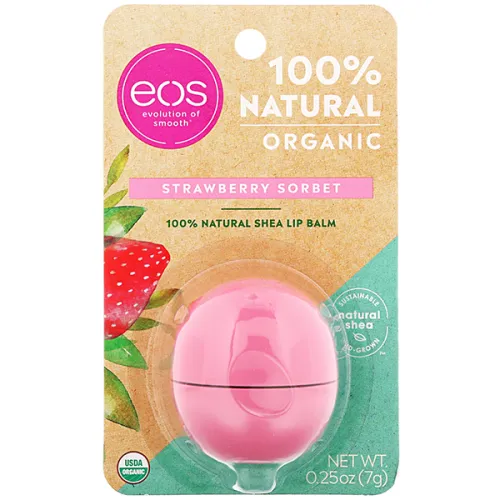 Органічний бальзам для губ «полуничний щербет» EOS Smooth Sphere Lip Balm Strawberry Sorbet, 7 г.