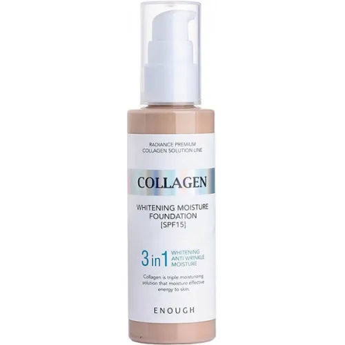 Тональный крем 3в1 Enough 3in1 Collagen Whitening Moisture Foundation SPF15 с коллагеном, 100 мл.