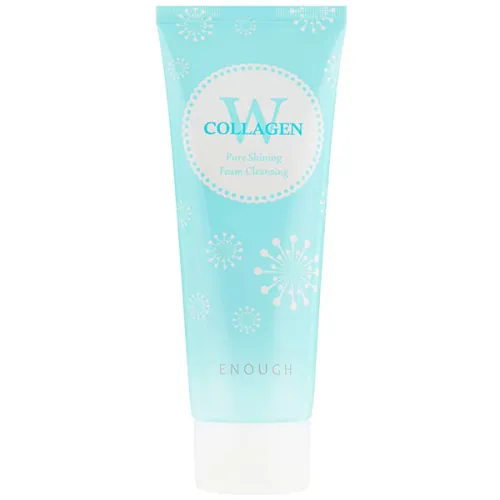 Очищающая пенка для лица Enough W Collagen Pure Shining Foam Cleansing с морским коллагеном, 100 мл.